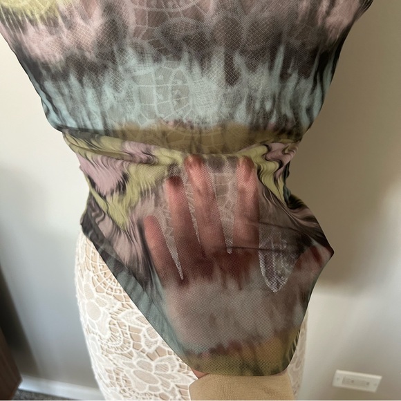 PRIMARK -NWT- Mesh Mock Neck Top - Picture 6 of 7